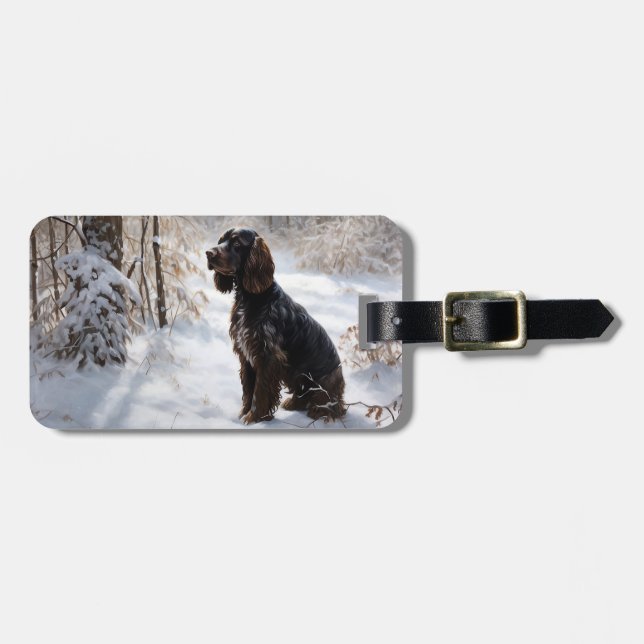 Cocker Spaniel Let It Snow Christmas  Luggage Tag (Front Horizontal)