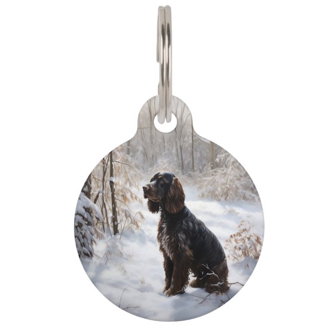 Cocker Spaniel Let It Snow Christmas  Pet Tag (Front)