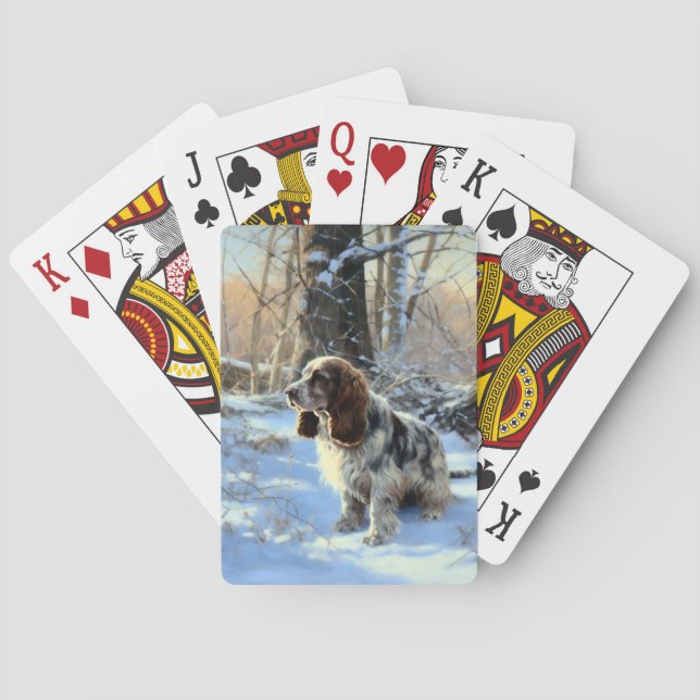 Cocker Spaniel Let It Snow Christmas  Playing Cards (Back)