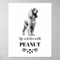 Cocker Spaniel Life is better with Custom Dog Name