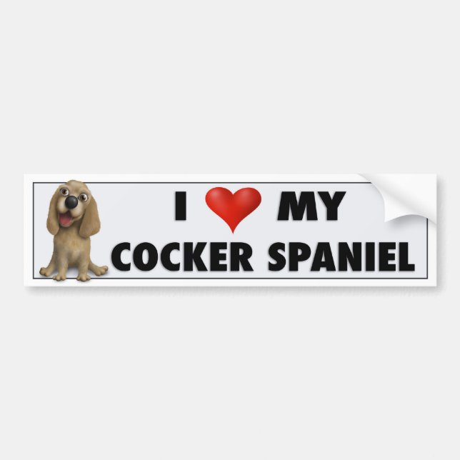 Cocker Spaniel Love Sticker CS2 (Front)