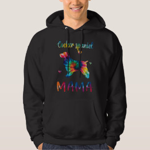 Cocker Spaniel Mama Tie Dye Dog Mom Mothers Day Hoodie