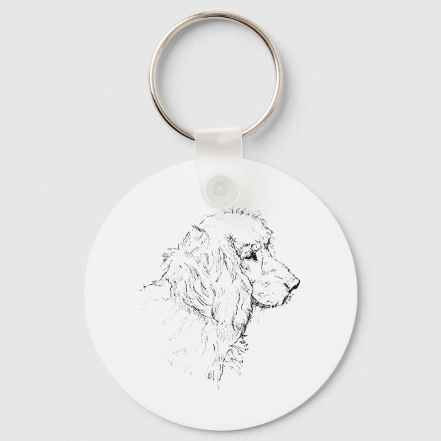 Cocker Spaniel – Minimalist Dog Line Drawing Keychain (Front)