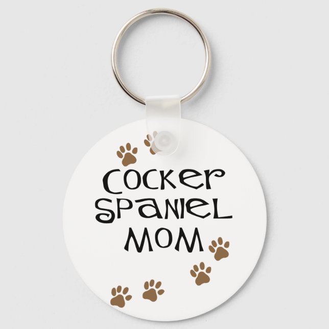 Cocker Spaniel Mom for Dog Moms Keychain (Front)