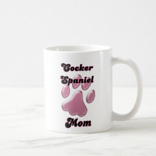Cocker Spaniel Mom Pink Pawprint Coffee Mug