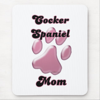 Cocker Spaniel Mom Pink Pawprint Mouse Pad