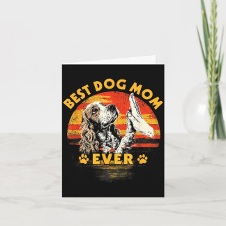 Cocker spaniel mom retro sunset funny dog mother's card