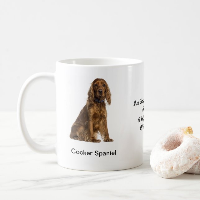 Cocker Spaniel Mug - With two images and a motif (With Donut)