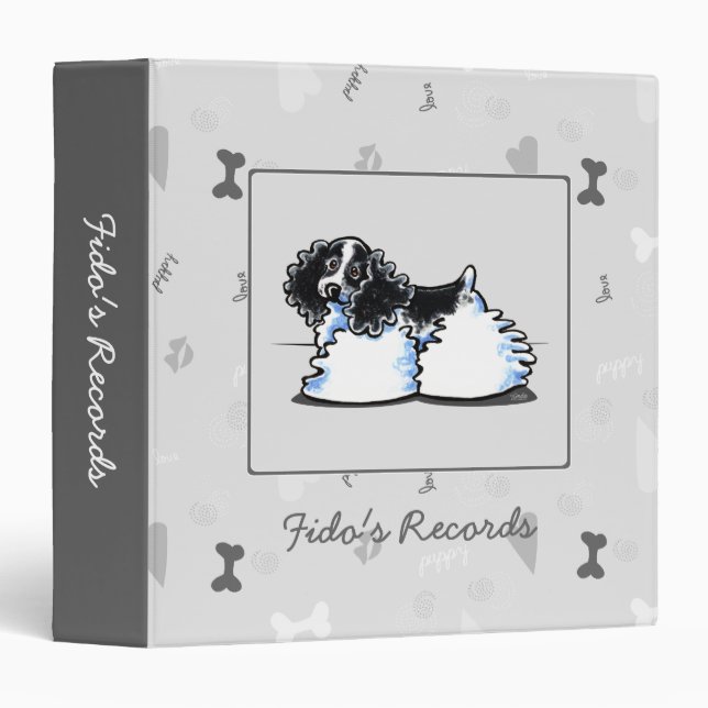 Cocker Spaniel Off-Leash Art™ Pet Records Custom Binder (Front/Spine)
