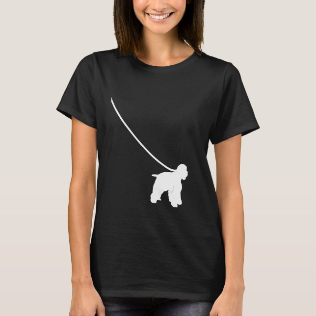 Cocker Spaniel on a Leash Dog  Mom Dad Pet Cute  P T-Shirt (Front)