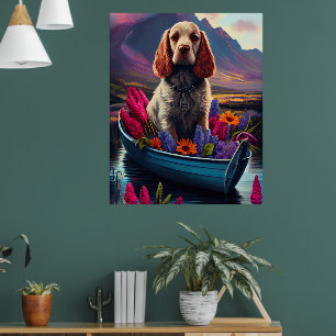 Cocker Spaniel on a Paddle: A Scenic Adventure Poster