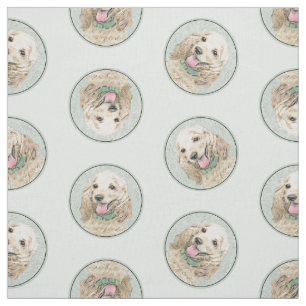 Cocker Spaniel Painting Buff Gold Original Dog Art Fabric