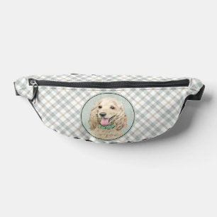 Cocker Spaniel Painting Buff Gold Original Dog Art Fanny Pack