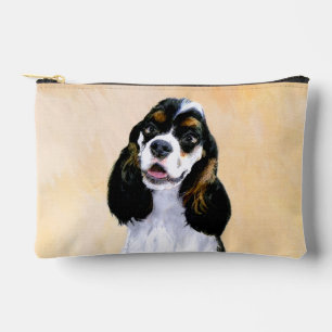 Cocker Spaniel Painting Parti Tan Original Dog Art Accessory Pouch