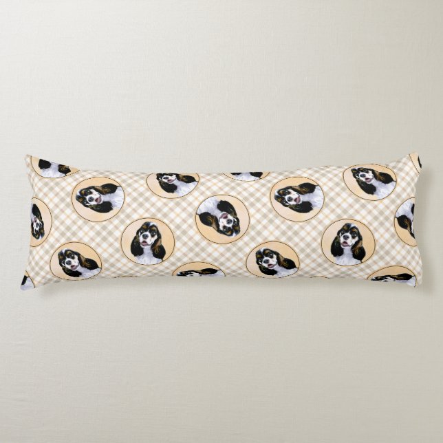 Cocker Spaniel Painting Parti Tan Original Dog Art Body Pillow (Front)