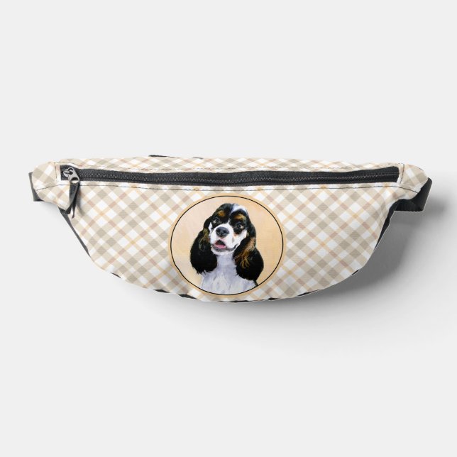 Cocker Spaniel Painting Parti Tan Original Dog Art Fanny Pack (Lay Down)