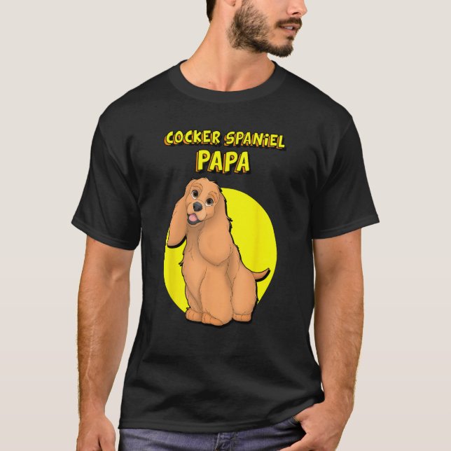Cocker Spaniel Papa Red Cocker Spaniel Dog Father T-Shirt (Front)