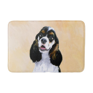 Cocker Spaniel (Parti) Painting - Original Dog Art Bath Mat