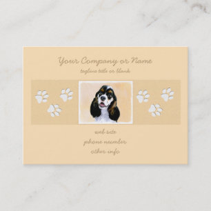 Cocker Spaniel (Parti) Painting - Original Dog Art Business Card