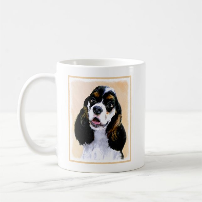 Cocker Spaniel (Parti) Painting - Original Dog Art Coffee Mug (Left)