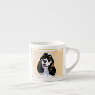 Cocker Spaniel (Parti) Painting - Original Dog Art Espresso Cup