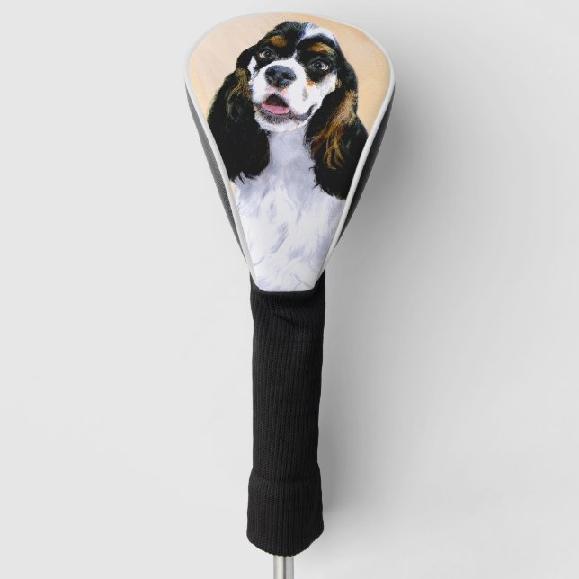 Cocker Spaniel (Parti) Painting - Original Dog Art Golf Head Cover (Front)