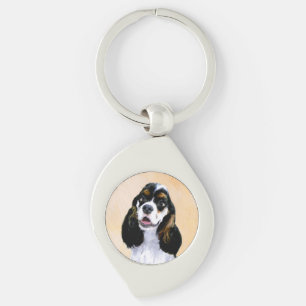 Cocker Spaniel (Parti) Painting - Original Dog Art Keychain