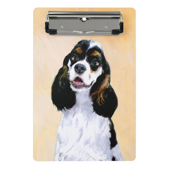 Cocker Spaniel (Parti) Painting - Original Dog Art Mini Clipboard (Front)