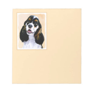 Cocker Spaniel (Parti) Painting - Original Dog Art Notepad