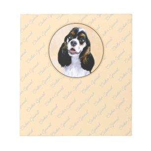 Cocker Spaniel (Parti) Painting - Original Dog Art Notepad