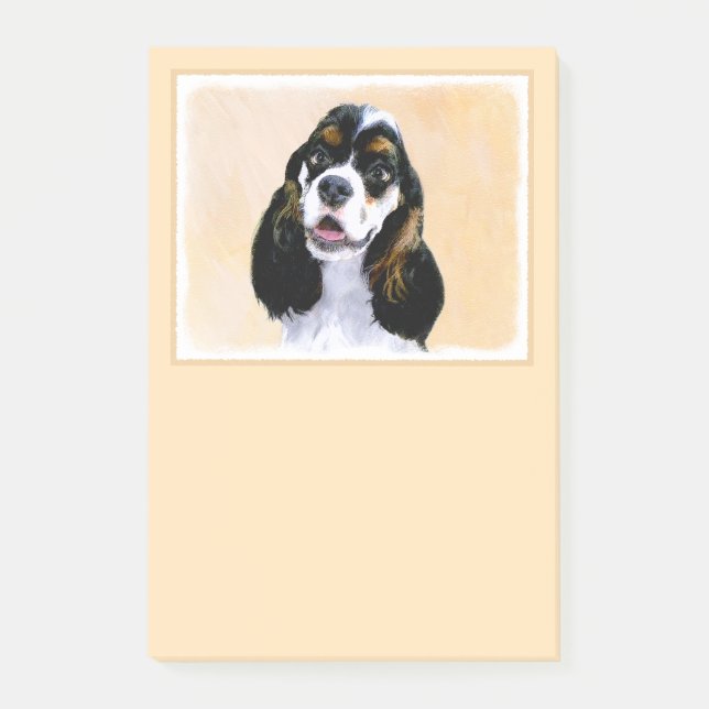 Cocker Spaniel (Parti) Painting - Original Dog Art Post-it Notes (Front)