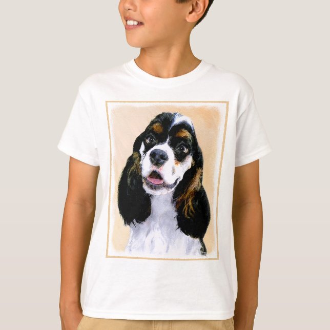 Cocker Spaniel (Parti) Painting - Original Dog Art T-Shirt (Front)