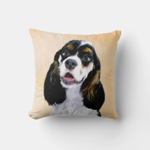 Cocker Spaniel (Parti) Painting - Original Dog Art Throw Pillow