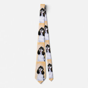 Cocker Spaniel (Parti) Painting - Original Dog Art Tie