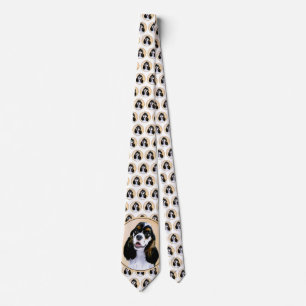 Cocker Spaniel (Parti) Painting - Original Dog Art Tie