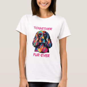Cocker Spaniel Pastel Colorful Abstract Dog Art T-Shirt