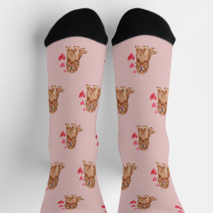 Cocker Spaniel Pattern on Pink Socks