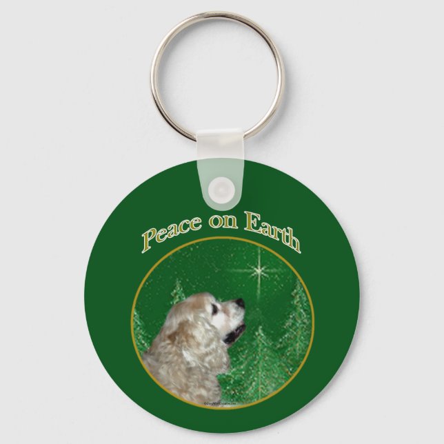 Cocker Spaniel Peace Keychain (Front)