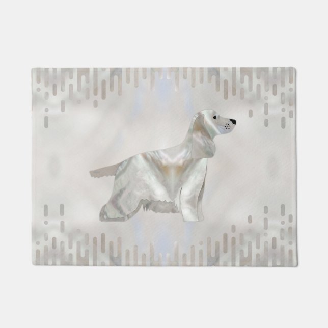 Cocker Spaniel pearl silhouette Doormat (Front)