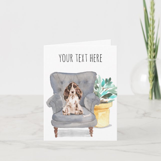 Cocker Spaniel Personalised Greeting Card (Front)