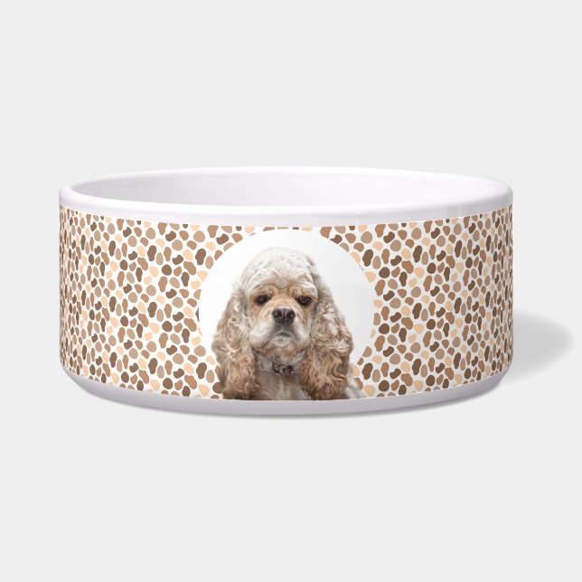 Cocker Spaniel Personalize Photo & Name Dog  Bowl (Front)