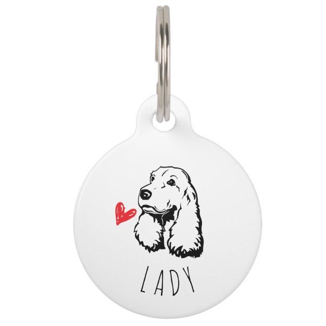 Cocker Spaniel Personalized ID Tag (Front)