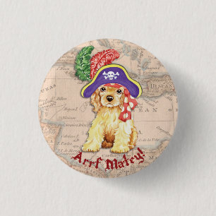 Cocker Spaniel Pirate 1 Inch Round Button