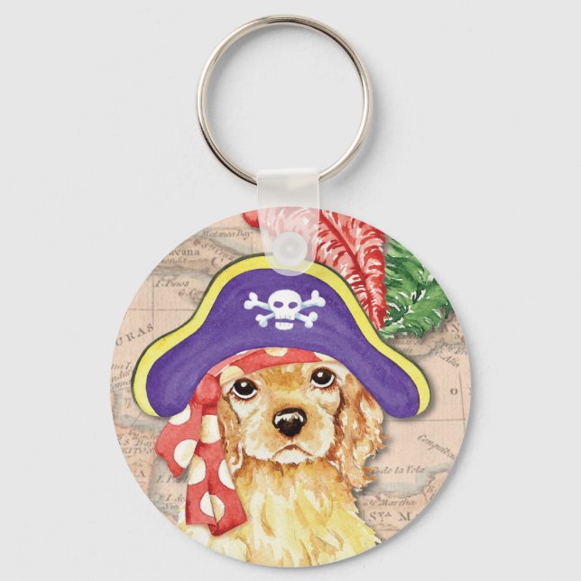 Cocker Spaniel Pirate Keychain (Front)