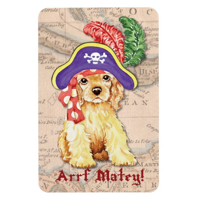 Cocker Spaniel Pirate Magnet (Vertical)