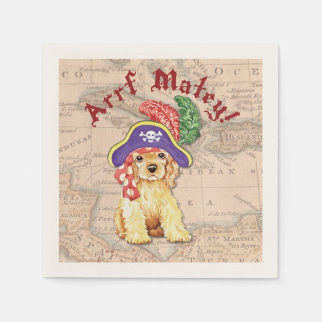 Cocker Spaniel Pirate Napkin (Front)