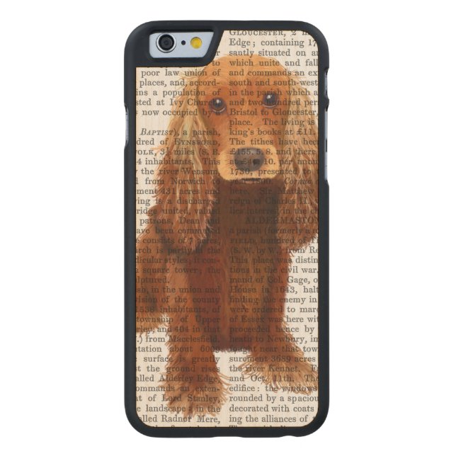 Cocker Spaniel Plain Carved Wood iPhone Case (Back)