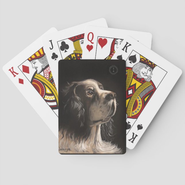 cocker spaniel playing poker cards (Back)