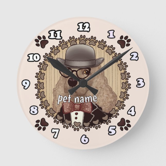 Cocker Spaniel portant des lunettes Horloge (Recto)