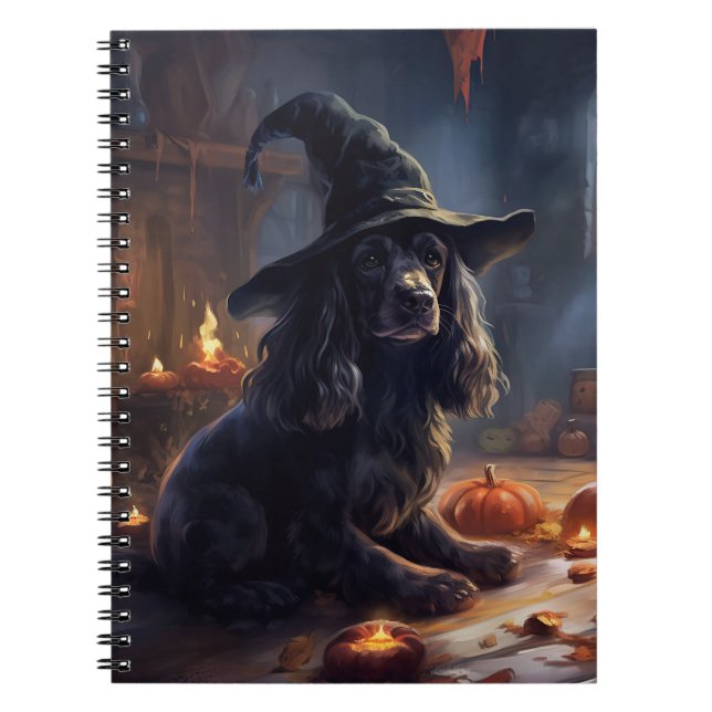 Cocker Spaniel Pumpkins Halloween Scary Notebook (Front)